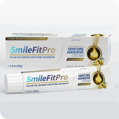 SmileFitPro™ Olive Oil Denture Adhesive Cream – Gentle, Natural Hold Without Irritation